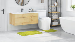 vidaXL - 2-delige - badmatset - Groen - Polypropeen - Antislip