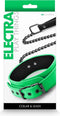 Bondageset Electra Collar + Leash Groen