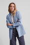 PIECES PCBOSSY LS LOOSE BLAZER - Dames Blazer - Gespreide kraag - Kentucky Blue