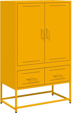 vidaXL - Hoge - kast - 68x39x111,5 - cm - staal - mosterdgeel