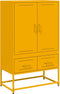 vidaXL - Hoge - kast - 68x39x111,5 - cm - staal - mosterdgeel