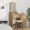 vidaXL - Kaptafel - met - LED-verlichting - - - Artisan - Eiken, - 50x41x140 - cm