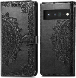 iMoshion Hoesje Geschikt voor Google Pixel 6 Pro Hoesje Met Pasjeshouder - iMoshion Mandala Bookcase - Zwart