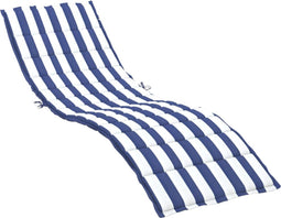 vidaXL - Ligbedkussen - gestreept - oxford - stof - blauw - en - wit