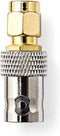 Nedis SMA-Adapter - SMA Male - BNC Female - Verguld - 50 Ohm - Recht - Koper - Goud - 2 Stuks - Envelop