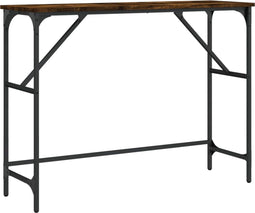 vidaXL - Wandtafel - 100x32x75 - cm - bewerkt - hout - gerookt - eikenkleurig