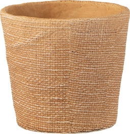 J-Line bloempot Bistro - cement - naturel - 2 stuks - Ø 16.5 cm