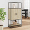 vidaXL - Hoge - kast - 68x35x139 - cm - bewerkt - hout - en - metaal - sonoma - eikenkleur