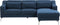GLOSLI - Hoekbank - Blauw - Linkerzijde - 220 cm - Polyester