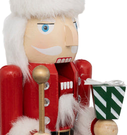 Notenkraker kerstman - met staf - Kerstversiering - Decoratie - Interieur - Kerstmis - H38 cm