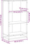 vidaXL - Boekenkast - 60x35x107,5 - cm - bewerkt - hout - bruin - eikenkleur