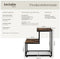 tectake® Halifax - Bijzettafel - 2 planken en roosterplank - Industrieel design - Zwart metalen frame - Afmeting (LxBxH) 60,5 x 35,5 x 60,5 cm - Donkerbruin