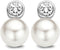 TI SENTO Dames Oorbellen - 925 zilver - Wit parel - 7590PW