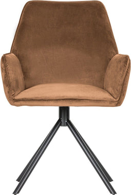 Showroom leegverkoop: Woood amber eetkamerstoel fluweel karamel set van 2 - Showroom leegverkoopStoelen - Polyester - 88x60x61cm