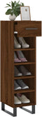 vidaXL - Schoenenkast - 30x35x105 - cm - bewerkt - hout - bruin - eikenkleur