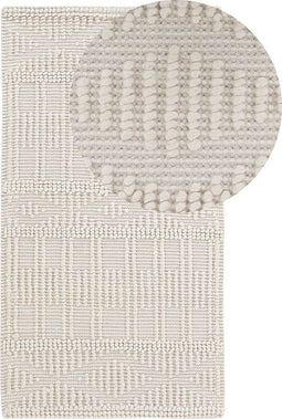 LAPSEKI - Laagpolig vloerkleed - Lichtbeige - 80 x 150 cm - Wol