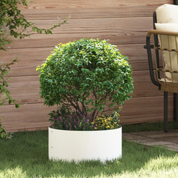 vidaXL - Tuinplanten - 5 - stuks - Wit - 40x40x20 - cm - Staal