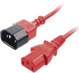 Lindy IEC C14/IEC C13 M/F - Stroom Verlengkabel 0.5m - Rood Zwart