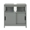 SoBuy FRG128-SG - Wastafelonderkast - 2 Schuifdeuren 1 Open Plank - Grijs 60x60x30cm