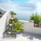 tectake® Plantentrap - Plantenmeubel - 3 treden - Hoekmodel - Metaal - Zwart - 60x60x60cm
