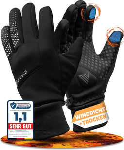 Mivelo fietshandschoenen - winter & tussenseizoen - waterafstotend - touchscreen - zwart