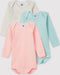 Petit Bateau Rompertje - Meisjes - 3-pack lange mouwen - Multico