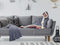 Linnick Flanel Fleece Deken + Hoodie met Capuchon Croco - zilver - 140x200cm - 130x180cm - Plaid