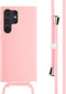 iMoshion Hoesje Geschikt voor Samsung Galaxy S23 Ultra Hoesje Met Koord - iMoshion Siliconen hoesje met koord - Roze