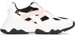 POSH by Poelman GIGI - Dames sneakers - Chunky zool 7 cm - Zwart/beige