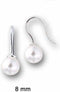 Glams oorhangers - Franse haak - Parel 7.5mm - Zilver