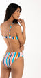 Cyell Felicidade - Bikinitop Bandeau Voorgevormd met Beugel - Maat 36D - Wit/Blauw/Oranje