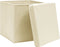 vidaXL - Opbergboxen - met - deksel - 10 - st - 28x28x28 - cm - crèmekleurig