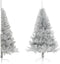 vidaXL - Kunstkerstboom - half - met - standaard - 150 - cm - PET - zilverkleurig