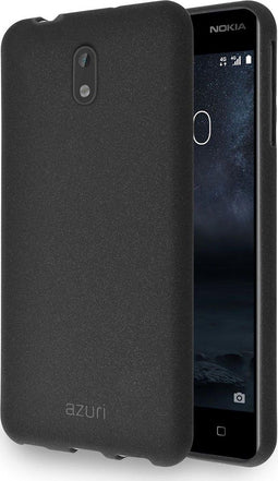 Azuri Nokia 3 - Back Cover - Flexibel met zand textuur - Zwart