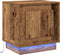 vidaXL - Nachtkastje - met - LED-verlichting - in - Oude - Hout - 44x34,5x45 - cm