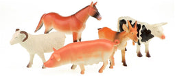 Animal World 34922A - Set van 5 boerderij dieren - Varken schaap paard koe geit (5 stuks)
