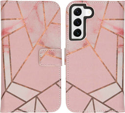 iMoshion Hoesje Geschikt voor Samsung Galaxy S22 Hoesje Met Pasjeshouder - iMoshion Design Softcase Bookcase - Roze / Pink Graphic