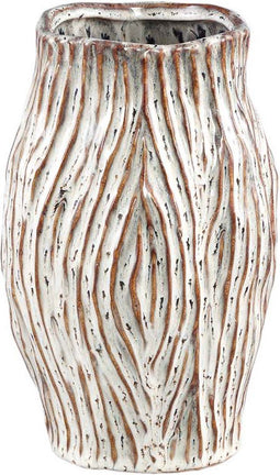 PTMD Cerino Ronde Bloempot - H24,5 x Ø16 cm - Keramiek - Grijs