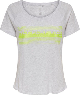 Only Play Lexia - T-shirt - Regular fit - Grijs - Neon geel (2020)