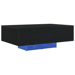 vidaXL - Salontafel - met - LED-verlichting - Zwart - Eiken - 85x55x31 - cm