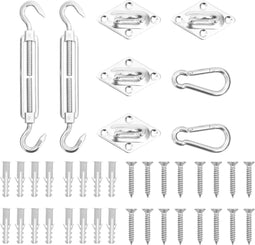 vidaXL - 8-delige - Zonneschermaccessoireset - roestvrij - staal