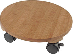 Nature - Planttrolley met wieltjes - Ø30cm - Naturel - bamboe composiet