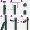 vidaXL - Tuinpalen - 7 - stuks - Groen - Ø32 - mm - 100 - cm - Gegalvaniseerd - Staal
