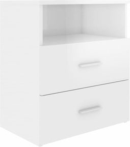 vidaXL - Nachtkastje - 50x32x60 - cm - hoogglans - wit