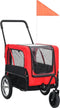 vidaXL - Huisdierenfietskar - en - joggingbuggy - 2-in-1 - rood - en - zwart