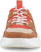 PS Poelman Year - Dames Leren Chunky Runner Sneaker - Mesh en Suéde - Bruin Beige Rood - Maat 38