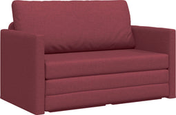 vidaXL - Vloersofa - Bed - 2-in-1 - wijnrood - 124x71x78 - cm - textiel