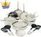 COOCK 19-Delige Pannenset - Gerecycled Aluminium - Keramische Anti-Aanbaklaag - Wit (19 stuks)