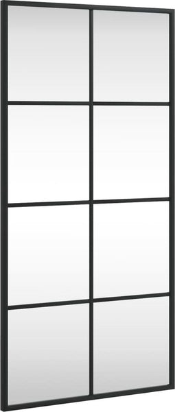 vidaXL - Wandspiegel - rechthoekig - 40x80 - cm - ijzer - zwart
