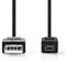 Nedis CCGP60200BK20 - USB A naar USB 2.0 mini kabel - 200 cm - Zwart